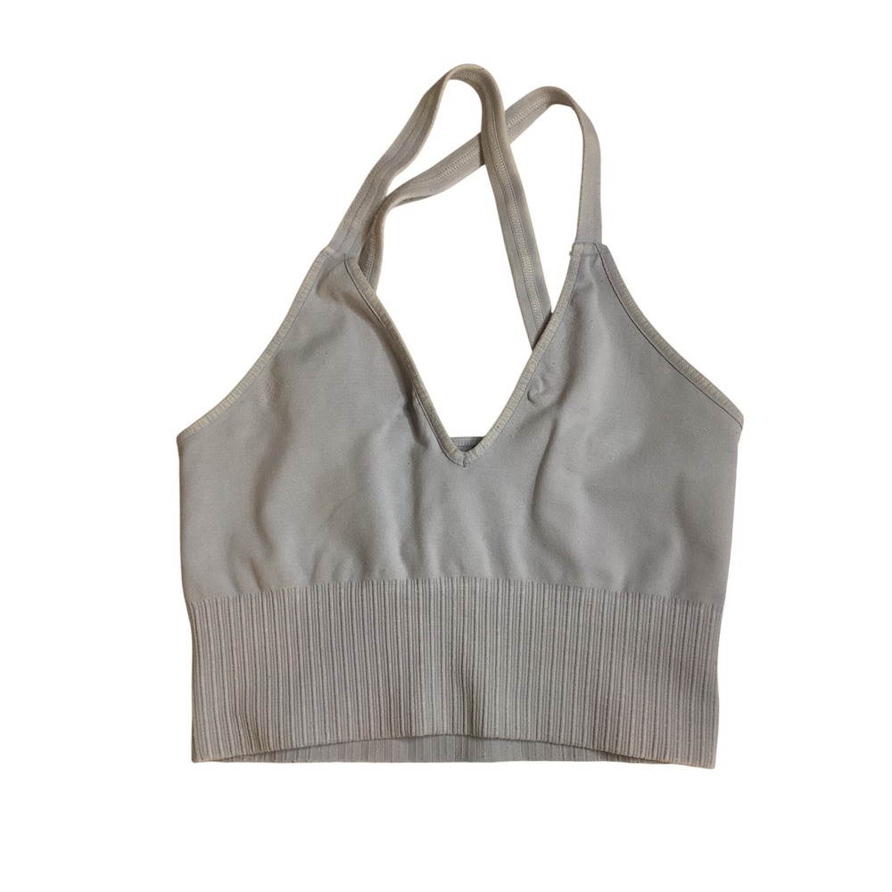 Free People Movement Good Karma Bra‎ Blue Grey Seamless V-Neck Sports Bra XS/S